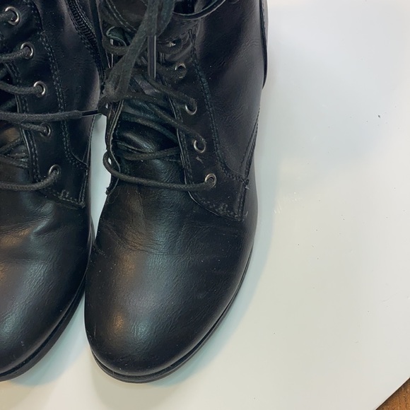Style and Co. black faux leather combat boots - Picture 3 of 12